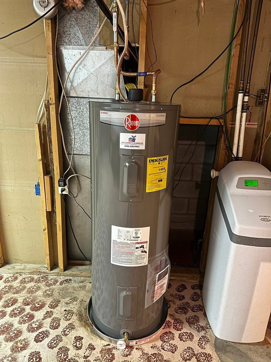 Water heater and water softener install